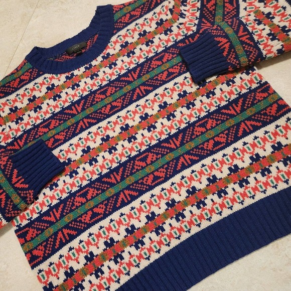 J.CREW Sweaters - J Crew Classic Fair Isle Womens XS Lambs Wool Multicolor Knit Crewneck Sweater